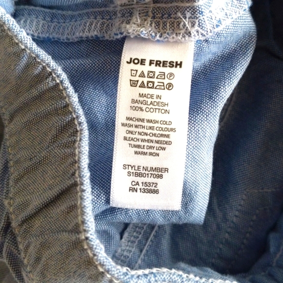 joe fresh lightweight chambray cotton pants 6-12 months baby boy - Picture 5 of 5